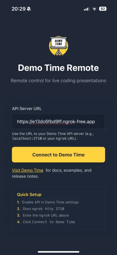 Remote Control for Demo Time